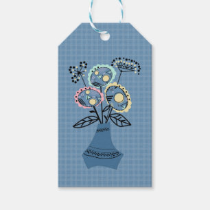 Étiquettes-cadeau Quilling, fleurs dans le vase