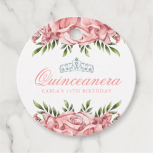 Étiquettes Cadeau Quinceanera rose