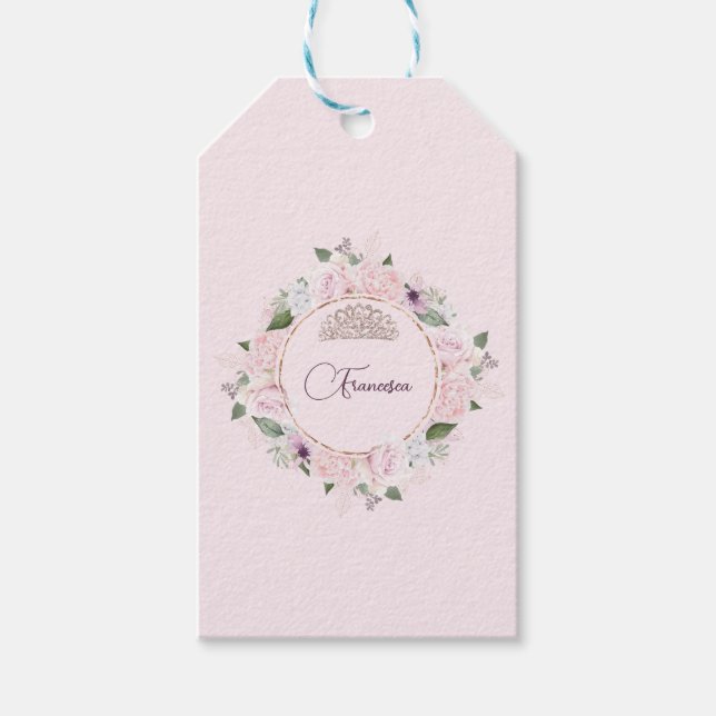 Étiquettes-cadeau Quincearnera Roses Blush rose (Devant)