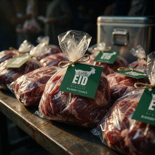 Étiquettes Cadeau Qurbani Eid Al-Adha vert foncé