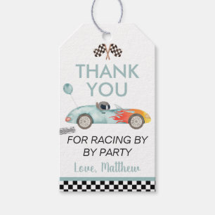 Étiquettes-cadeau Race Car 2e anniversaire Merci