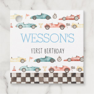 Étiquettes Cadeau Race Car Anniversaire fête de faveur tags