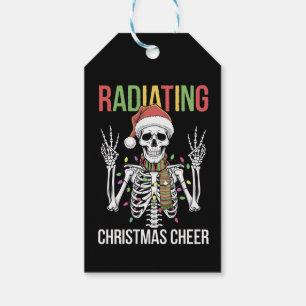 Étiquettes-cadeau Radiologie Noël Père Noël Skeleton Xray Technicien