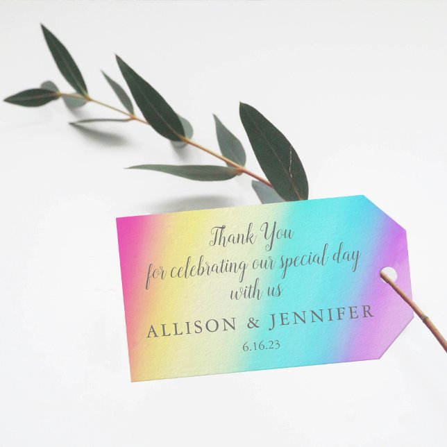 Étiquettes-cadeau Rainbow Fade Jolie fête nuptiale mariage personnal (Créateur téléchargé)