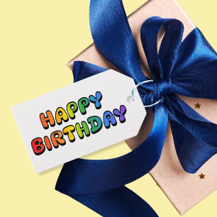 Étiquettes-cadeau Rainbow Joyeux anniversaire