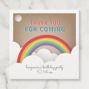 Étiquettes Cadeau Rainbow nuds Cardstock Anniversaire de enfant Merc