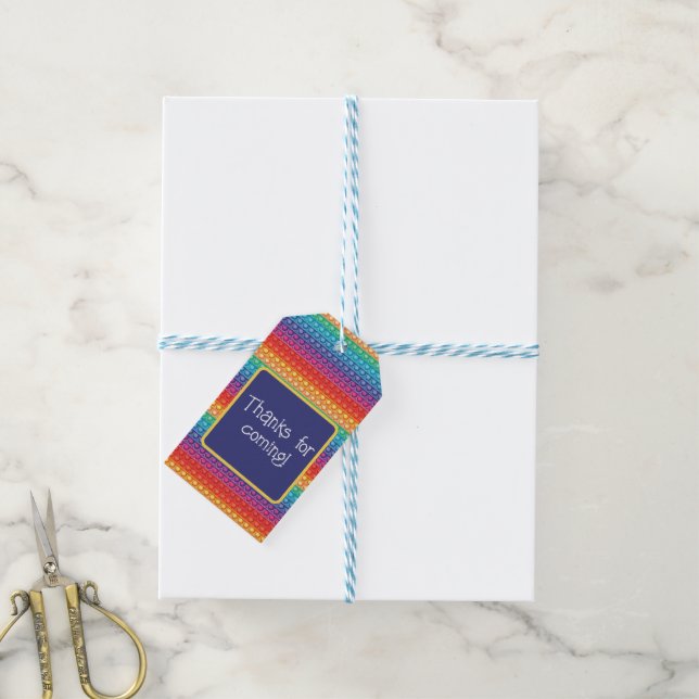 Étiquettes-cadeau Rainbow Pop It Fidget Toy Motif Personnalisé (Avec de laficelle)