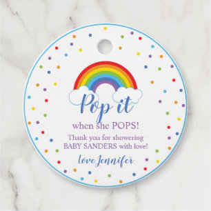 Étiquettes Cadeau Rainbow Pop it quand elle Pops Favoriser Tags