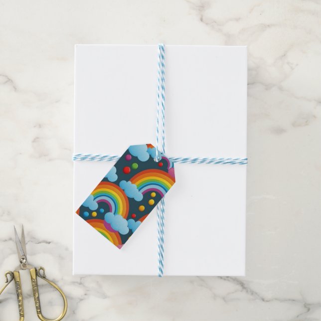 Étiquettes-cadeau Rainbows et Smarties (Avec de laficelle)