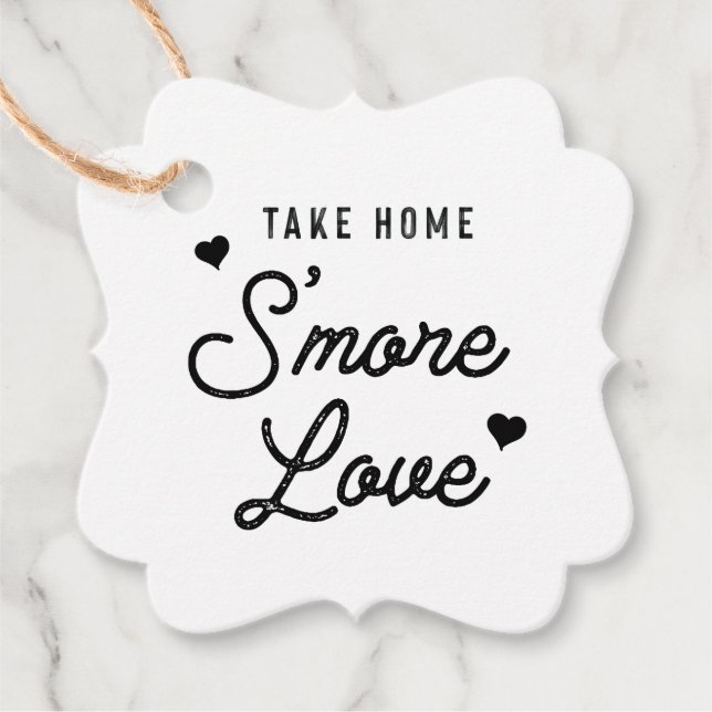 Étiquettes Cadeau Ramenez à la maison S'more Love | Rustic Kraft Wed (Devant)