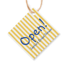 Rayure jaune gras bleu ouvert Shower de mariage