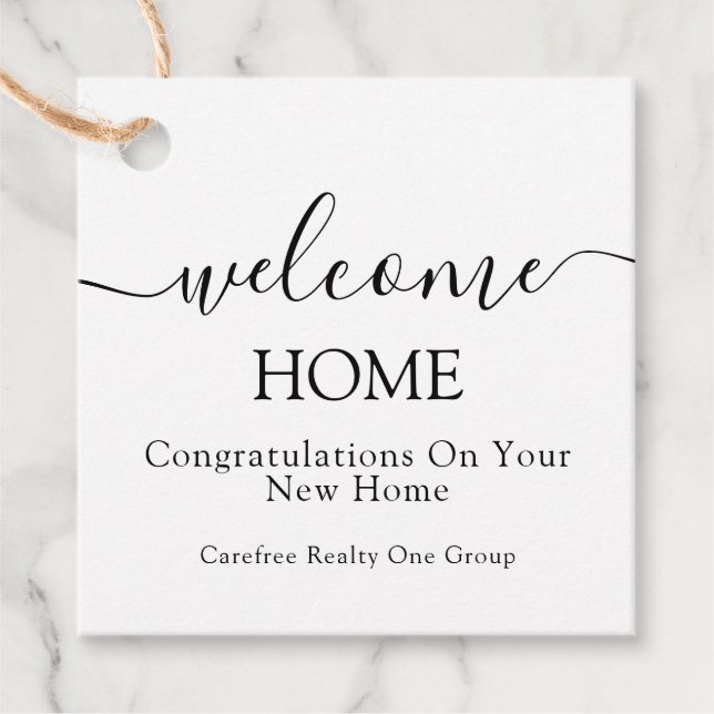 Étiquettes Cadeau Réalisateur Home Welcome (Devant)