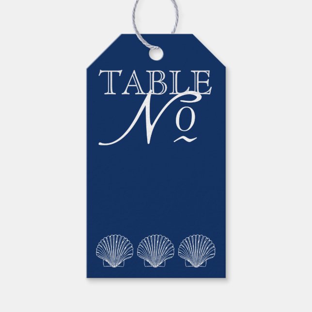 Étiquettes-cadeau Réception de mariage de plage Numéro de table- (Devant)