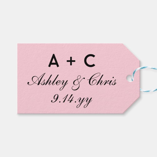 Étiquettes-cadeau Réception De Mariage Personnalisée Et Moderne Flus (Devant (Horizontal))