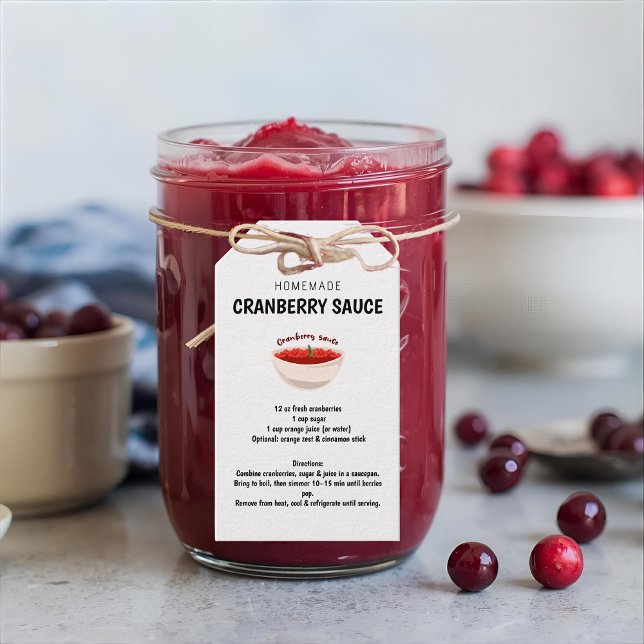Étiquettes-cadeau Recette de sauce aux canneberges faite maison pour (Créateur téléchargé)