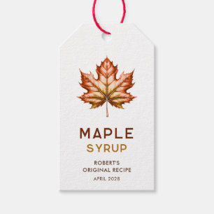 Étiquettes-cadeau Recette de sirop d'érable fait maison
