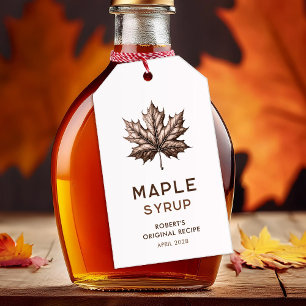 Étiquettes-cadeau Recette de sirop d'érable fait maison