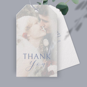 Étiquettes-cadeau Recouvrement blanc   Merci de Mariage photo Couple