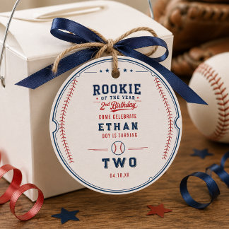 Étiquettes Cadeau Recrue de l'année Baseball 2e Anniversaire Enfants
