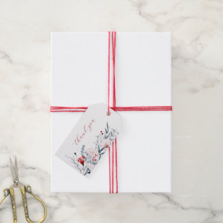 Étiquettes-cadeau Red And Blue Flower Floral Wedding Thank You 