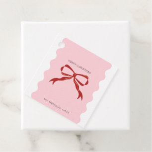 Étiquettes Cadeau Red Bow Coquette Squgly Frontières Noël