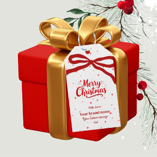 Étiquettes-cadeau Red Bow joyeux Noël marque cadeau d'entreprise