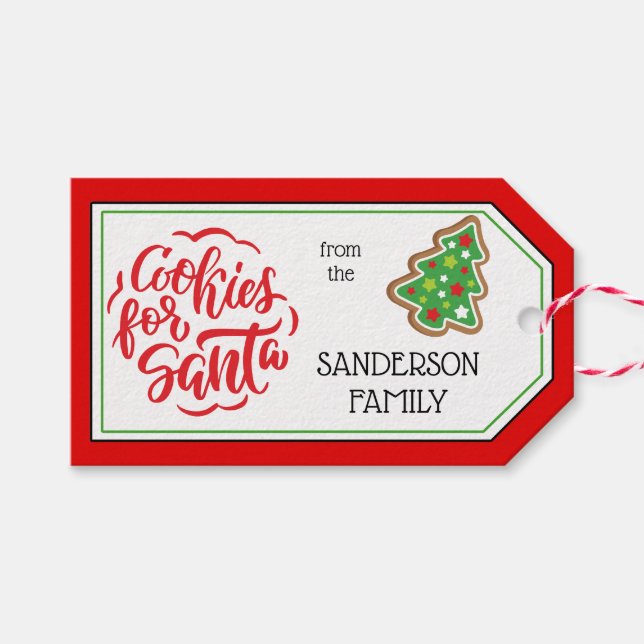 Étiquettes-cadeau Red |Cookies à saupoudrer de chaux et à choisir po (Devant (Horizontal))