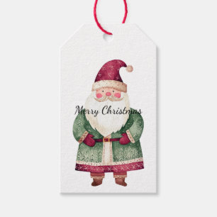 Étiquettes-cadeau Red Green Noël Père Noël