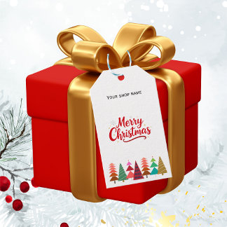 Étiquettes-cadeau Red Merry noël votre entreprise de logo