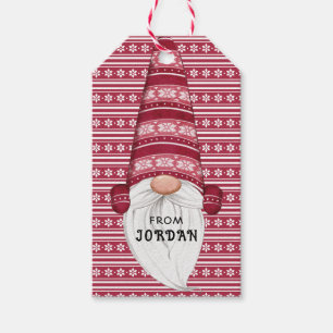 Étiquettes-cadeau Red Nordic Gnome Personnalisé