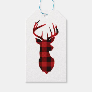 Étiquettes-cadeau Red Plaid Deer | Tags