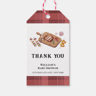 Étiquettes-cadeau Red Rustic Plaid Country Baby Q Baby shower