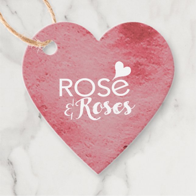 Étiquettes Cadeau Red & Seafoam Green Rosé & Rose Valentines Cadeau (Devant)