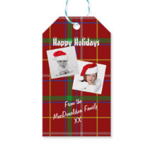Red tartan plaid Noël vacances photo collage