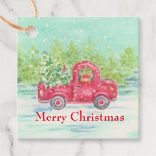 Étiquettes Cadeau Red Truck Christmas Cadeau Tags Favoriser Tags