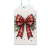 Red Watercolor Christmas Bow