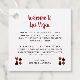 Étiquettes Cadeau Red Welcome to Las Vegas Welcome Basket Mariage