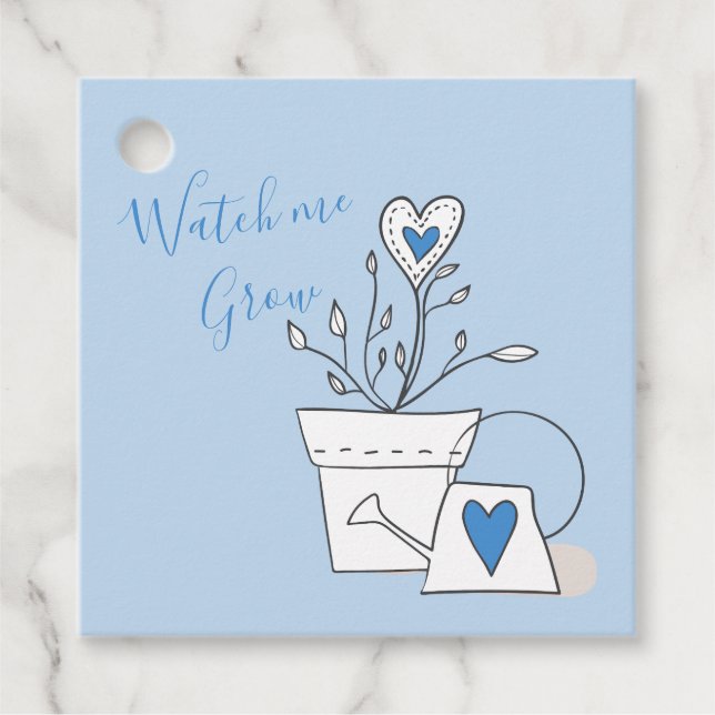 Étiquettes Cadeau Regarder moi croissance Plante cadeau Baby shower  (Devant)
