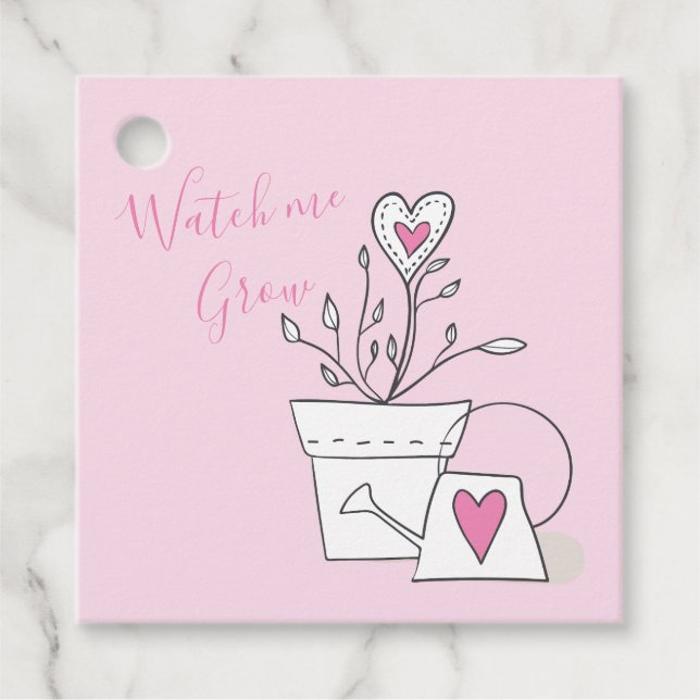 Étiquettes Cadeau Regarder moi croissance Plante cadeau Baby shower  (Devant)