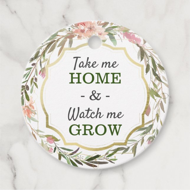 Étiquettes Cadeau Regardez-moi Croissance Baby shower Saupoudrer Cac (Devant)