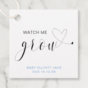 Étiquettes Cadeau Regardez-moi grandir Baby shower garçon bleu migno