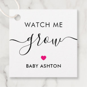 Étiquettes Cadeau Regardez-moi grandir, Baby shower Plante balise, r