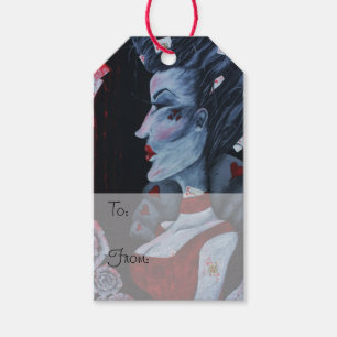 Étiquettes-cadeau Reine Rouge Cœurs Alice Wonderland Roses Art Gothi