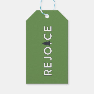 Étiquettes-cadeau Réjouissez-vous l'étiquette de cadeau d'arbre