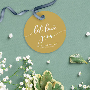 Étiquettes Cadeau Relax Script Laissez l'amour grandir Couleur modif
