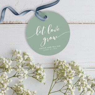 Étiquettes Cadeau Relax Script Laissez l'amour grandir Mariage coule