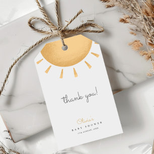 Étiquettes-cadeau Remerciement Baby Shower Jaune Boho Sunshine