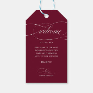 Étiquettes-cadeau Remerciement de bienvenue pour mariage en Bourgogn