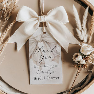 Étiquettes-cadeau Remerciement de Fête de Fiançailles Ruban Blanc Bl