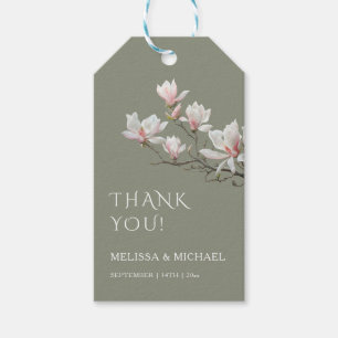 Étiquettes-cadeau Remerciement de mariage au magnolia Art Fin